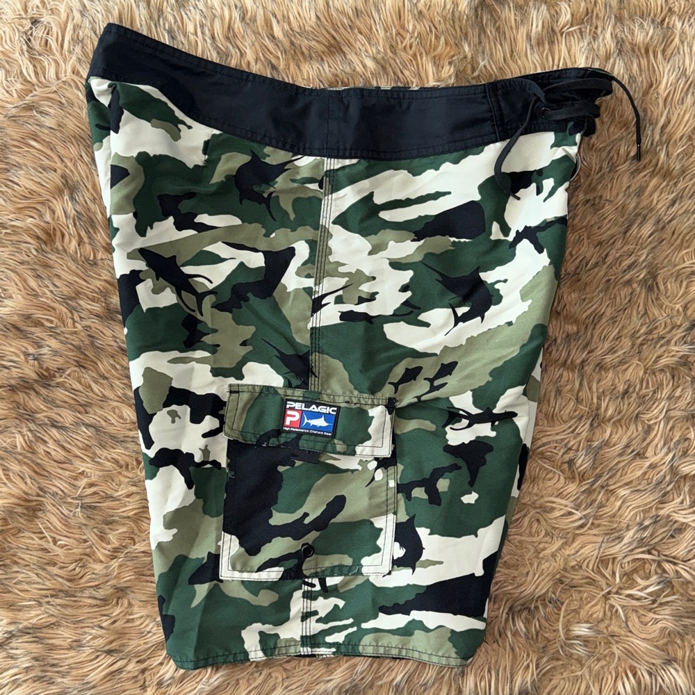 Pelagic Green Camouflage Cargo Shorts - Picture 4 of 4
